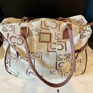 Le Chateau Beige and Brown Travel Bag